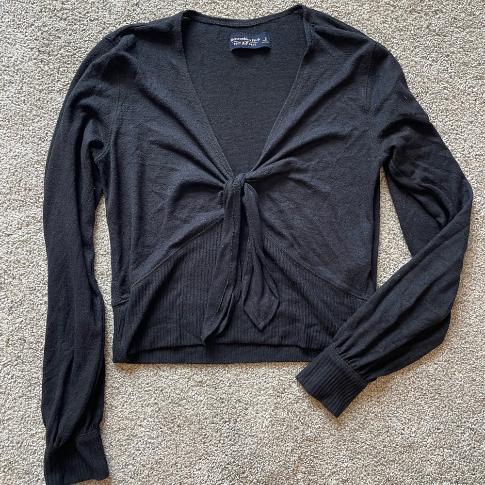 Women’s Abercrombie & Fitch Black Soft Crop Top- Size Small